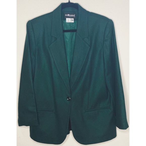 Sag Harbor Jackets & Blazers - Sag Harbor Women's Vintage Classic Lined 100% Wool Plaid Blazer